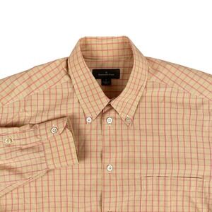 Ermenegildo Zegna Shirt Mens L Yellow Pink Plaid‎ Button Up Italy Dress Work